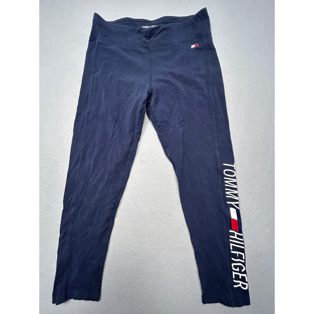 Tommy Hilfiger Leggings Cotton Blend Navy Blue XL Womens